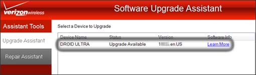 verizon software upgrade assistant motorola